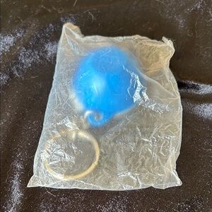 Tupperware That’s a Bowl Blue Keychain with Silver Ring